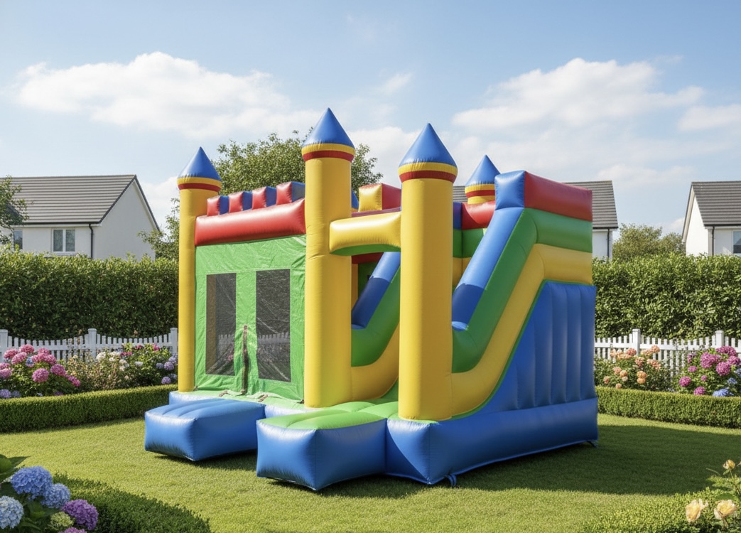 Castillo de Colores hinchable con tobogán para fiestas infantiles en Madrid