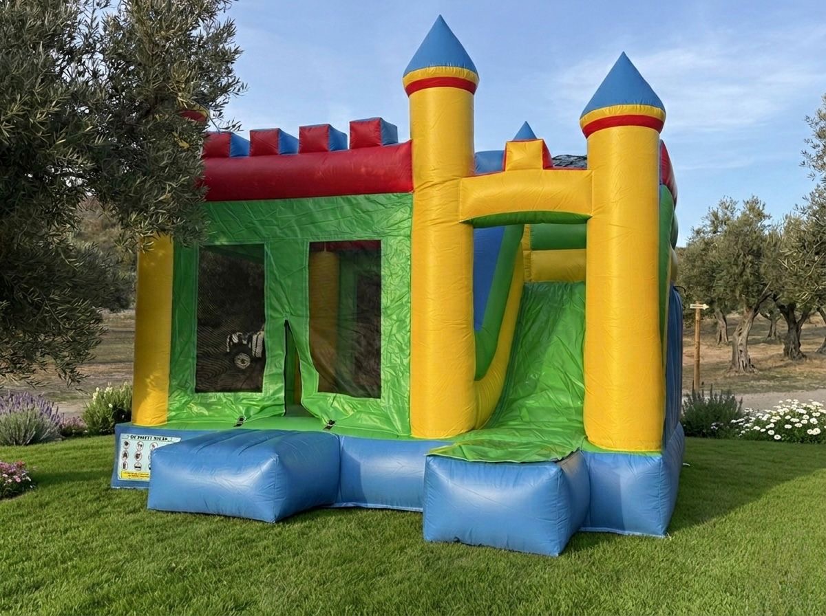 Castillo hinchable de colores para fiestas infantiles en Madrid