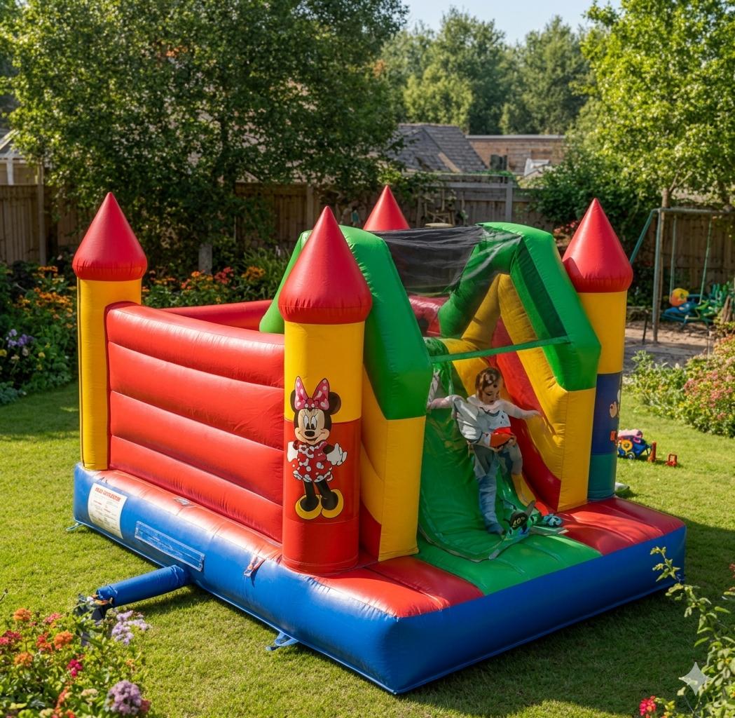 Castillo hinchable tipo fortaleza grande para eventos y celebraciones en Madrid