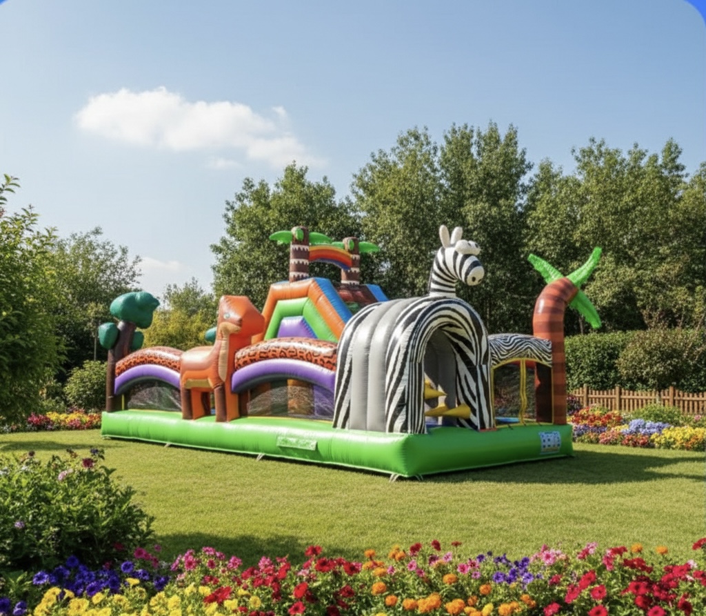 Safari Aventura XXL castillo hinchable para eventos en Madrid